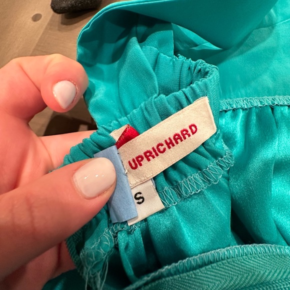 Amanda Uprichard teal silk shirt - Picture 2 of 3